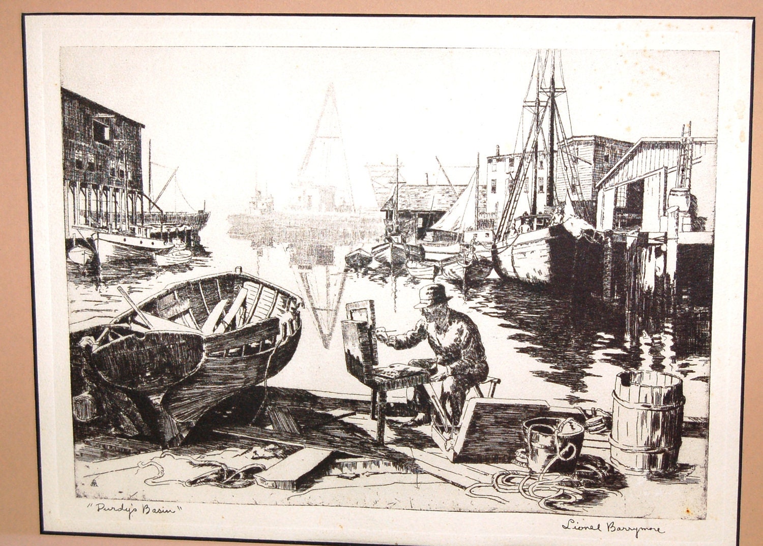 Lionel Barrymore's Purdy's Basin etching. Beautifully