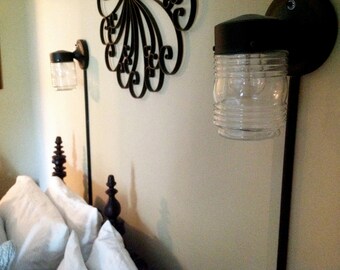 Plug-in Wall Sconce with Glass Jar