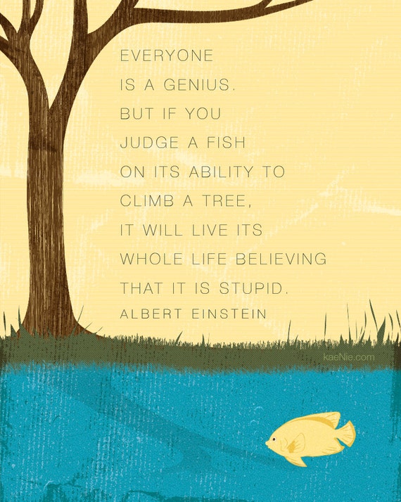 Items similar to Printable Quote, "Everyone is a genius