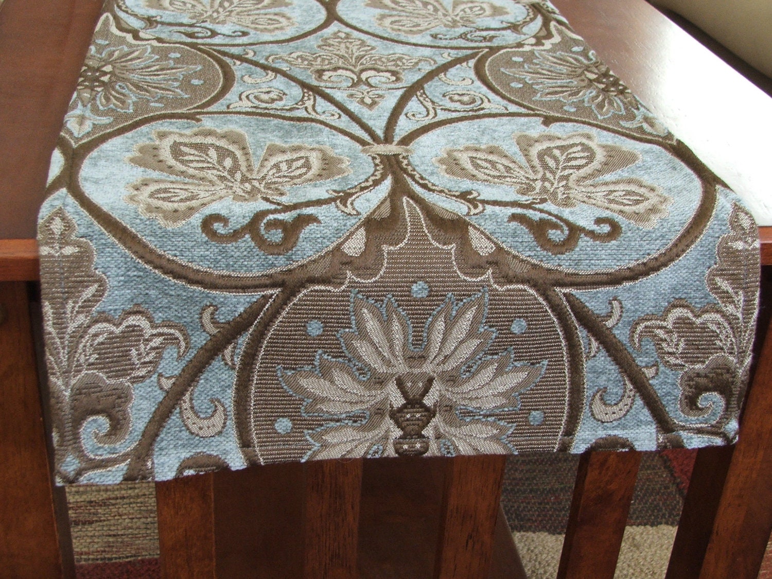 Table runner brown beige grey 74x14