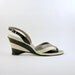 60s BLACK AND WHITE Color Block Rare Op Art Wedge Heels - 7.5