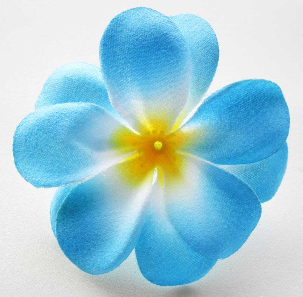 100 Blue Plumeria Frangipani Heads Artificial Silk Flower