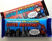 Superhero Candy Bar Wrappers PRINTED (24 wrappers)