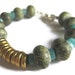 50% OFF 24-Carat Gold-Dipped Donut Disks with Serpentine and Amazonite Bracelet