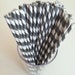 PAPER STRAWS (25 Grey & White)