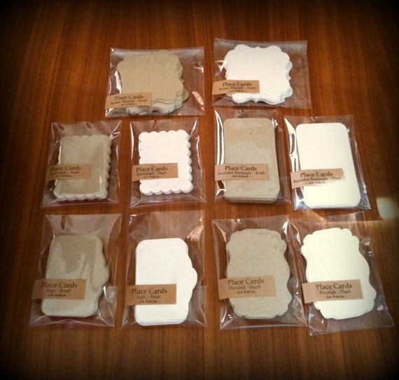 Items similar to Table place cards, 5 motifs, 24pack on Etsy