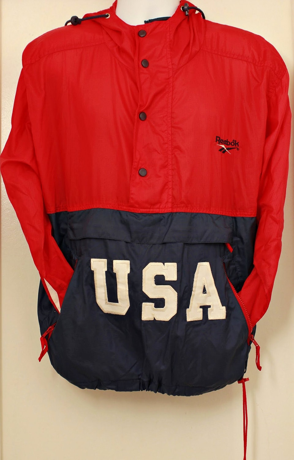 80's Vintage REEBOK Windbreaker USA Pullover/Jacket Sz: