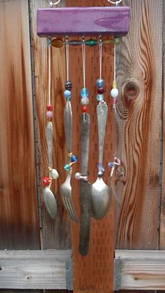 Vintage Silverware Garden Art Wind Chime