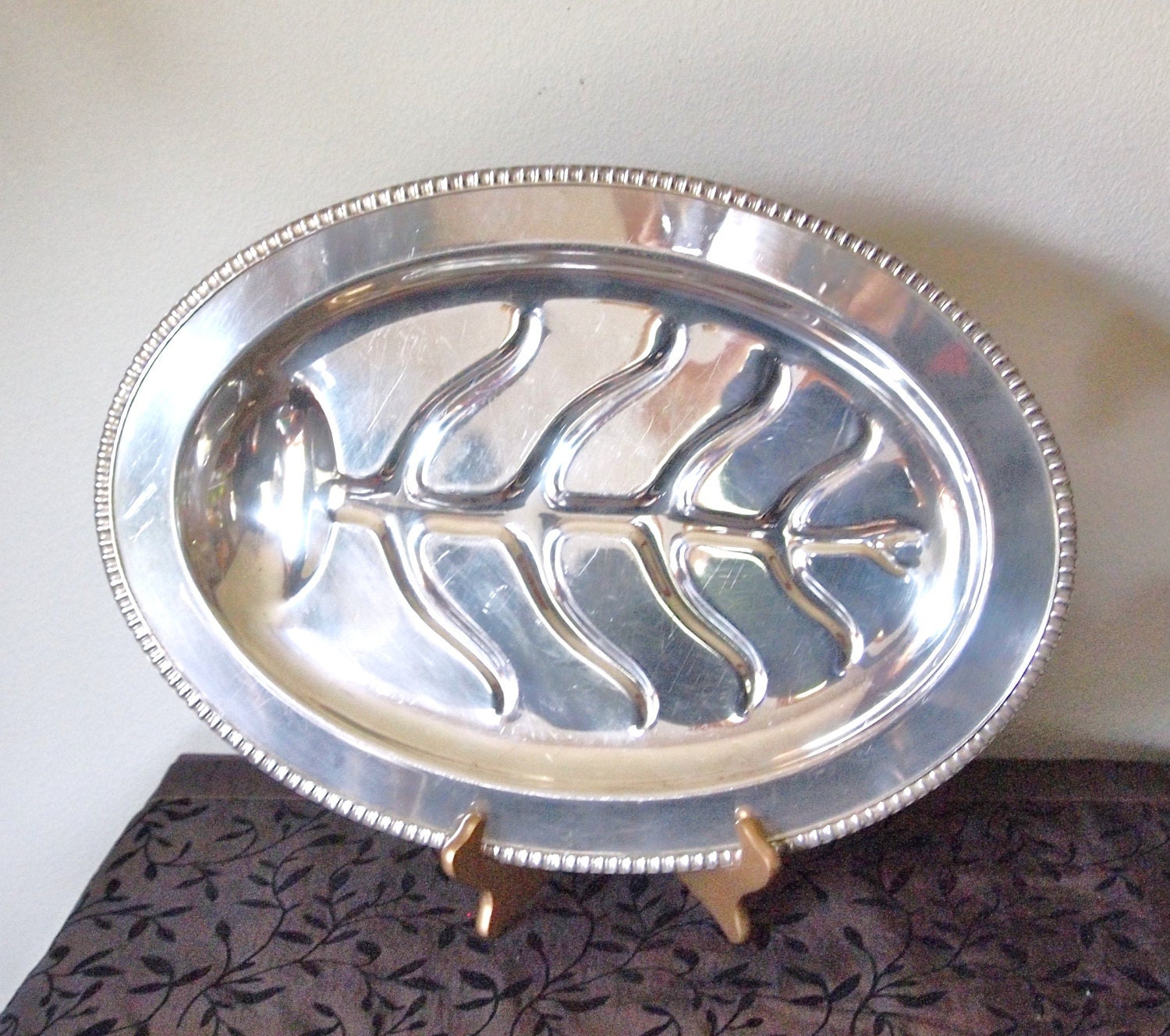 Vintage Footed Silver Plated SPNS Meat Platter by HouseofLucien