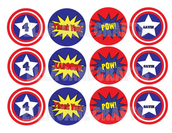 Items Similar To Superhero Pow Printable Party And Favor Tags On Etsy