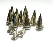 10 Sets Silver Cone Bullet Spikes