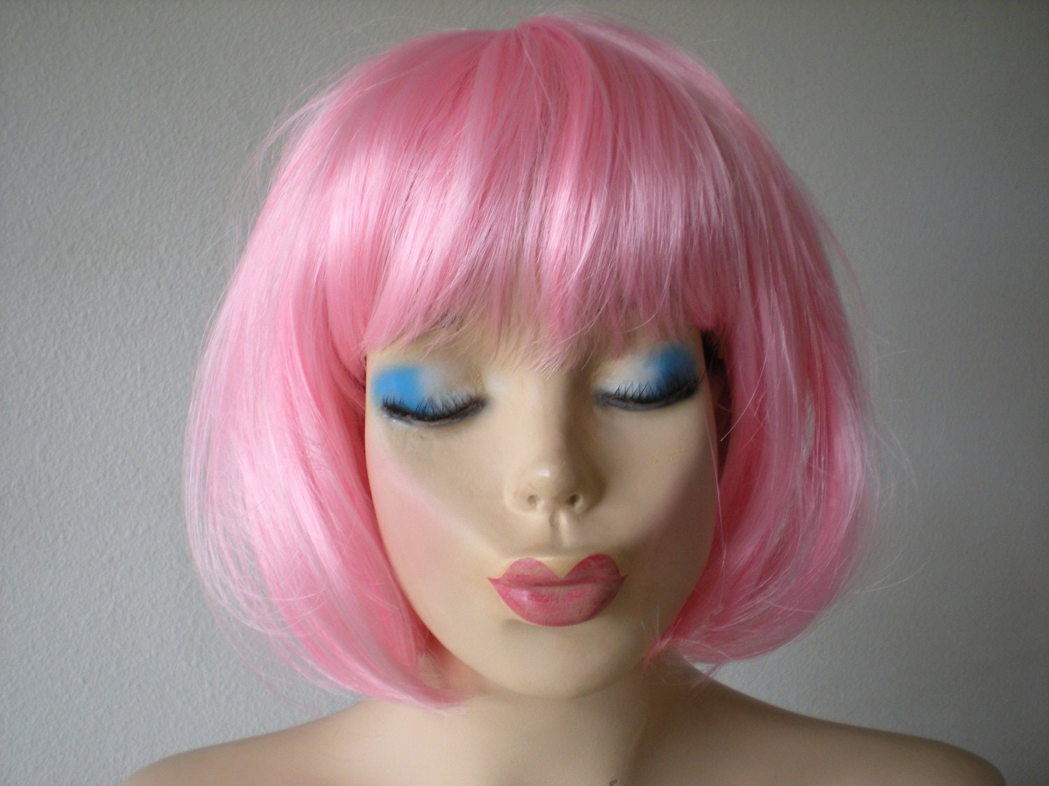 Pink wig. Short Candy pink wig. Pink Bob hair wig. by kekeshop