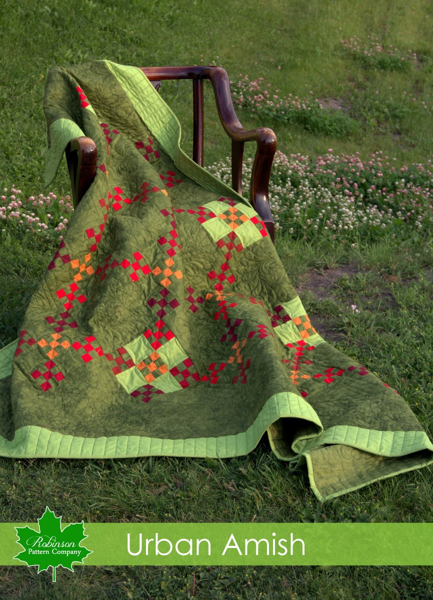 Urban Amish Quilt Pattern Printed Pattern sent in the mail Quilt puzzle pattern patterns ctg quiltwoman pinwheel lap throw queen blocks