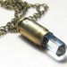 Faceted Crystal Quartz Point 357 Brass Bullet Necklace