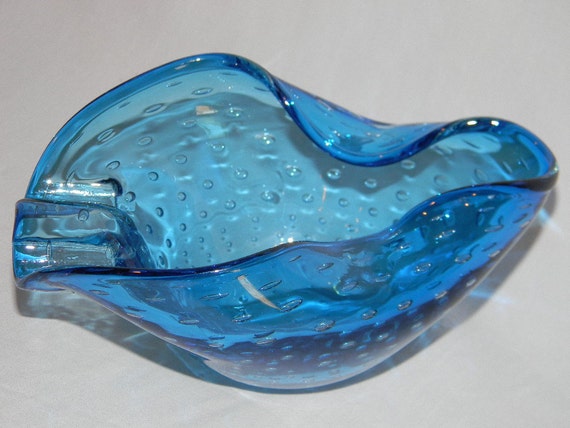 Mid Century Murano Electric Blue Art Glass By SummerSalvage
