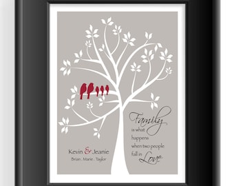 FAMILY TREE Wall Art - Personalized Gift for Family - Christmas Gift - Anniversary Gift - Housewarming Gift - Birthday Gift- Other colors
