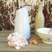 Small Vintage French White Enamelware Water Pitcher