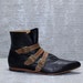 Vtg 90s Black/ Tan John Fluevog Leather Belts Granny Boots Booties 7.5 7 1/2