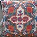Vintage Crewel Pillow - Cross Pillow - Embroidered Pillow