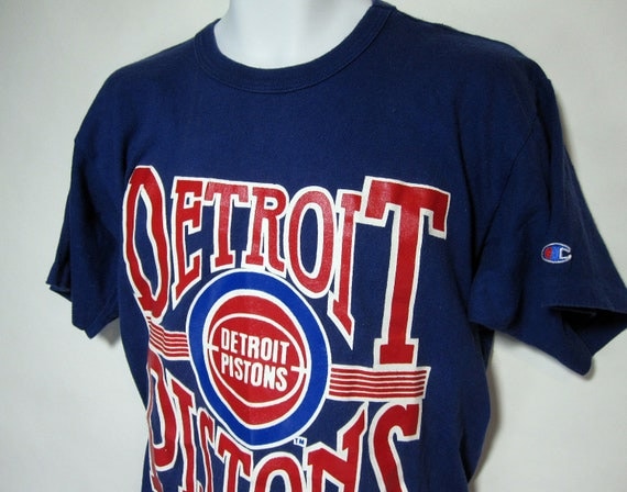 Vintage Detroit Pistons Cotton Champion T-Shirt by KumaKumaShop