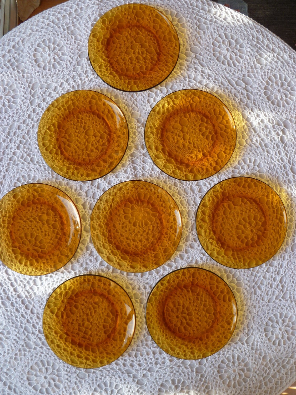 Duralex side plates amber tempered glass set of 6