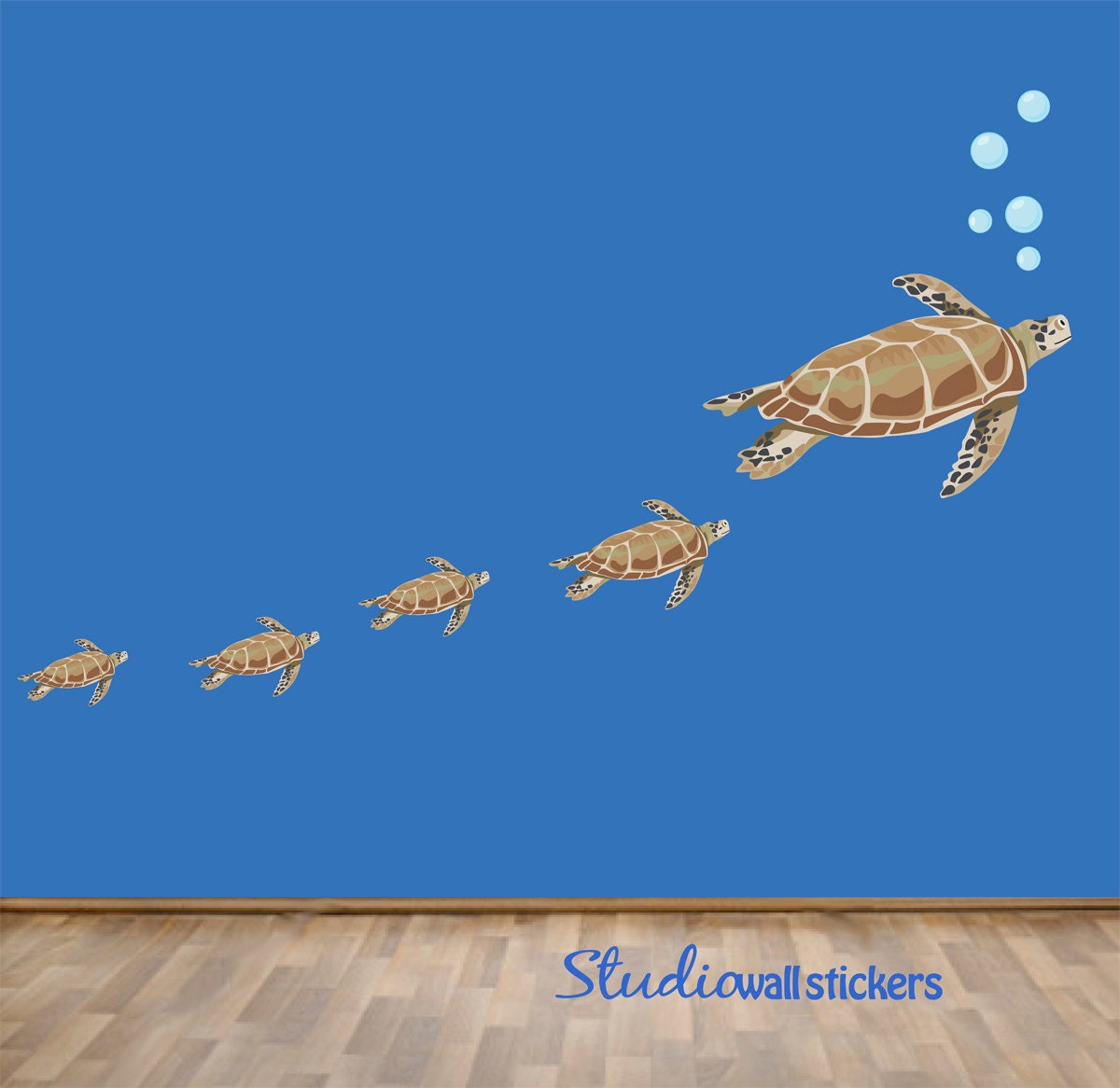 REUSABLE Sea Turtles Wall Decal Childrens Wall Decal