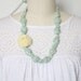Fabric Necklace,Teething Necklace, Chomping Necklace, Nursing Necklace - Teal and Yellow