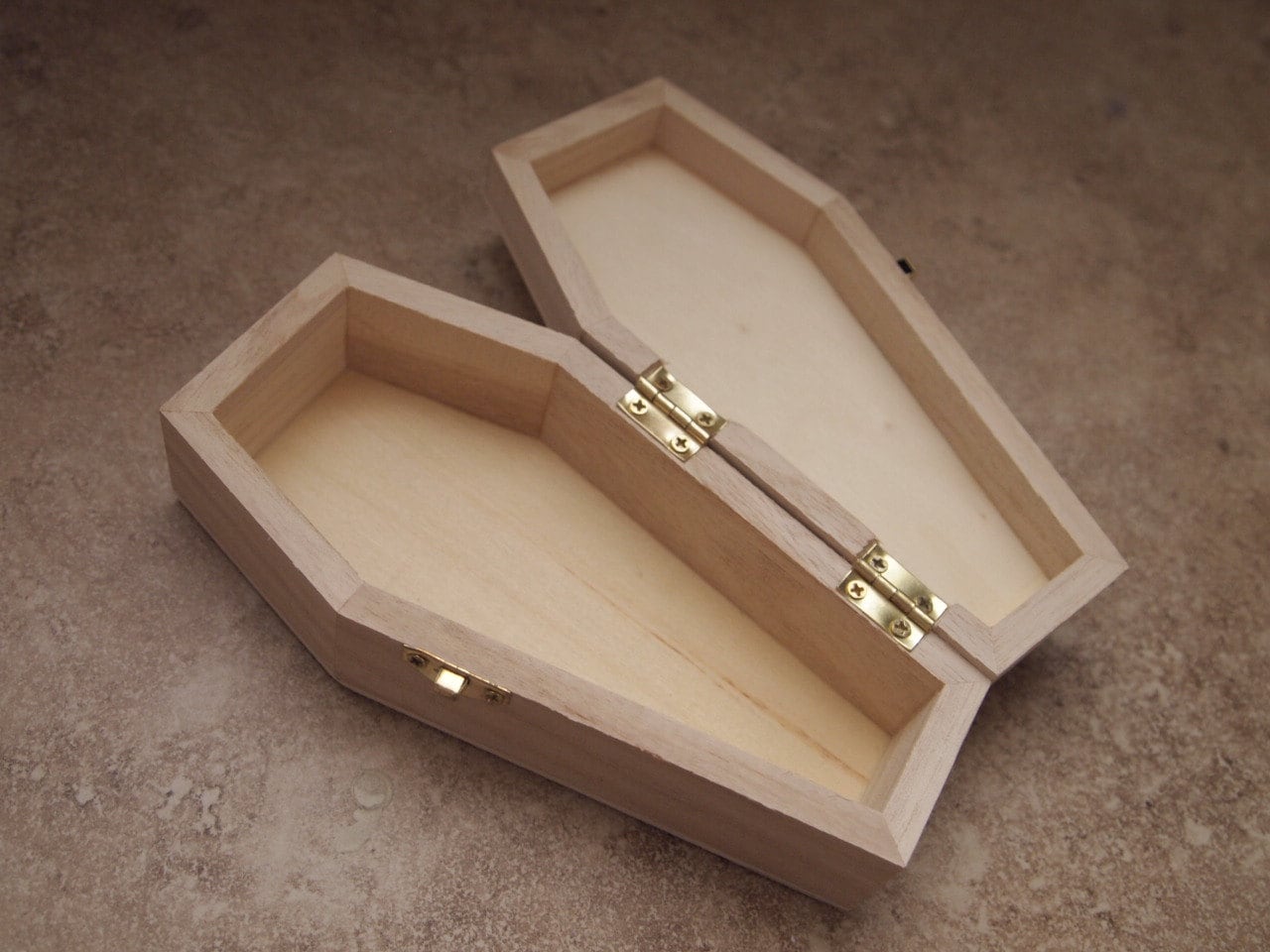6 inch halloween unfinished plain wood coffin box
