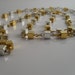 Napier Necklace Geometric Gold And Silver Tone Linked Squares 30 in Vintage c1970s