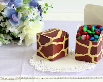 50x Giraffe Wedding Favor Cube Boxes-Bridal Shower-Baby Shower-Party Favor-Candy Gift Box 2x2x2
