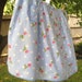 Half Apron, Retro Apron, Blue Apron, Vintage Apron with White Polka Dots and Pink Roses