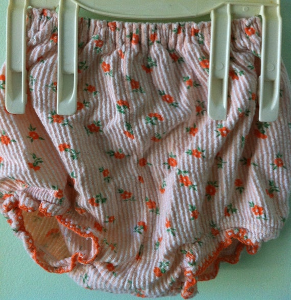 Vintage Baby Clothes Carters Two Piece Orange Flower Outfit