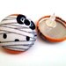 Mummified hello kitty halloween inspired large button earrings