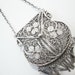 Vintage Miniature Filigree Sterling Silver Purse With Chain Handle Fob or Pendant