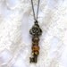 Vintage Style Brass Key Necklace is two in one necklace
