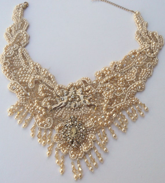 Golden Pearl Bridal neck piece