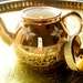 Vintage Gibsons China one-cup gilded teapot candle, handmade. Fig-scented