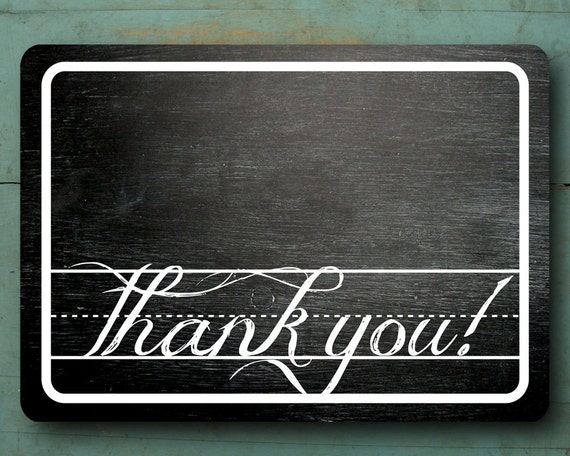 PRINTABLE Chalkboard Thank You Cards