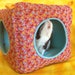Hipster Bird Cube/House with Turquoise Fleece for Small Pets