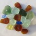 Sea Glass JQ Center Drilled Mixed Colored Beach Glass Beads