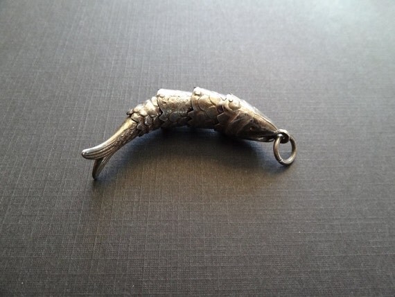 Articulated Fish Pendant or Moving Fish Pendant Vintage