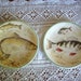 Pair of decorative mini plates showing fish - trout and perch