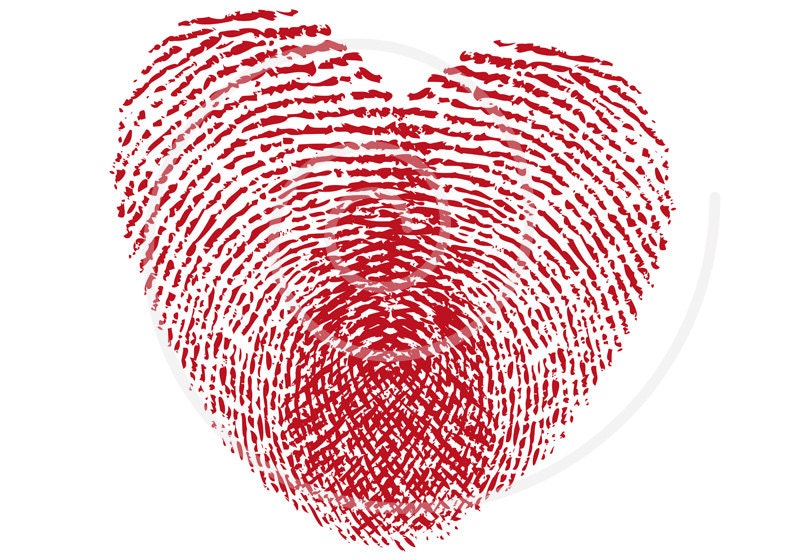 Fingerprint heart wedding invitation wedding anniversary