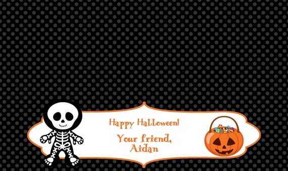 Skeleton with candy Treat Bag Topper Il_570xn