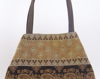 Limited Edition Paisley Tote Conver ts to Hobo Bag --BrownBeigeOlive ...