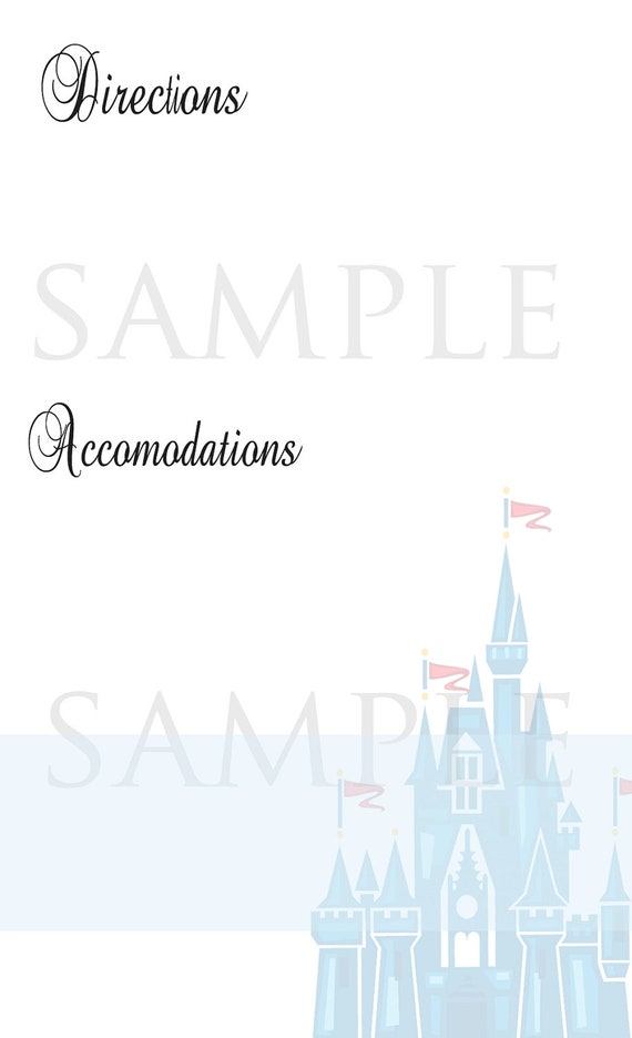 Elegant Disney Castle DIY Printable Wedding Invitation