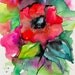 Abstract Original Watercolor Painting - Free Shipping - Abstract Floral - Rose, Magenta, Green, Blue Teal
