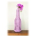 Purple home decor Repurposed glass bottle covered with a cotton lilac crochet cozy Flower bud vase centerpiece Eco friendly rustic decor