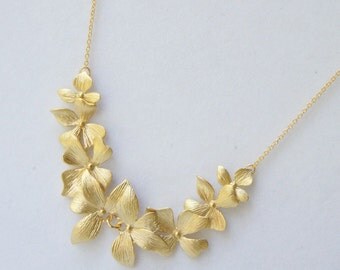 Orchid Necklace.Wedding Necklace, Bridesmaid Gift