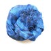 Blue Linen Scarf Womens Head or Neck Scarf, Pure Linen Scarf, hand dyed